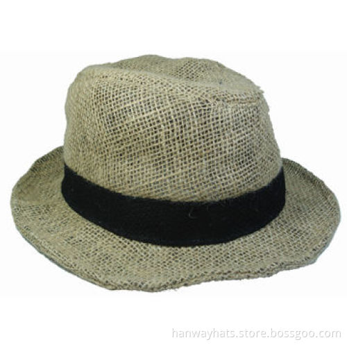 Fashionable Men's Sinamay Hat with Black GG Band